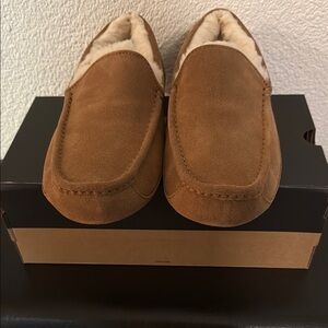 UGG Tan Suede Slip-On Loafers with Moccasin Design